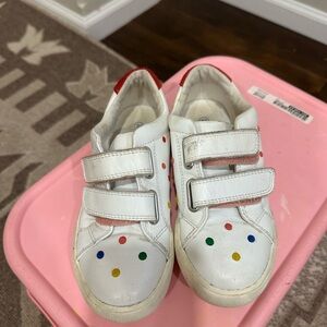 Mini Boden White Sneakers with Colorful Dots